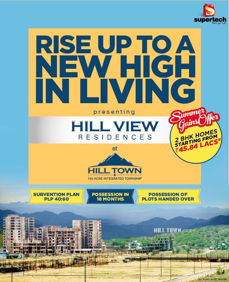 Supertech Hill Town in Sohna brings you the Summer Gains Offer which gives 2 bhk homes starting from 45.84 lacs only